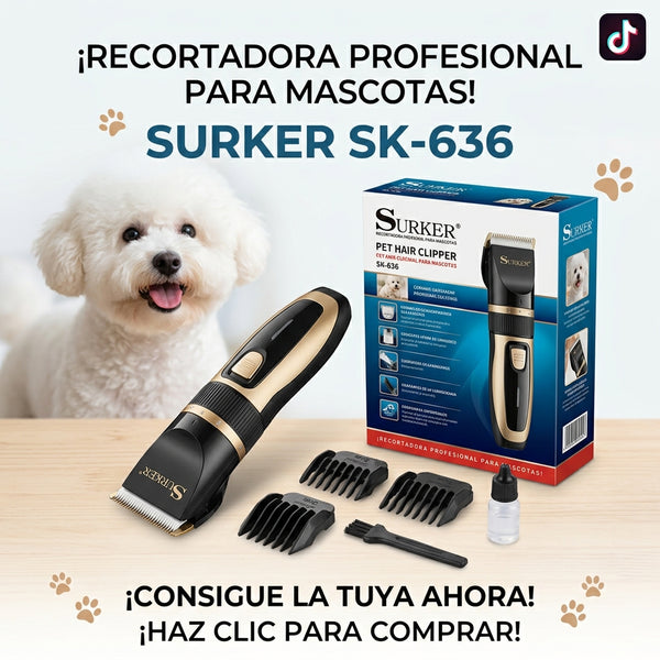 Recortadora para Mascotas Surker SK-636 ️ | Grooming Fácil en Casa