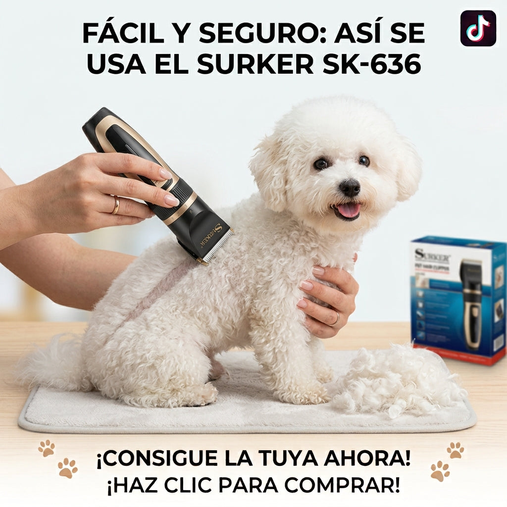 Recortadora para Mascotas Surker SK-636 ️ | Grooming Fácil en Casa
