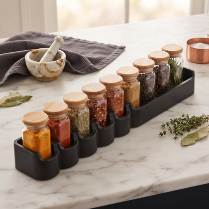 Organizador de Especias para Cocina de Plástico Multiusos (24.7 x 5.3 x 7.8 cm)