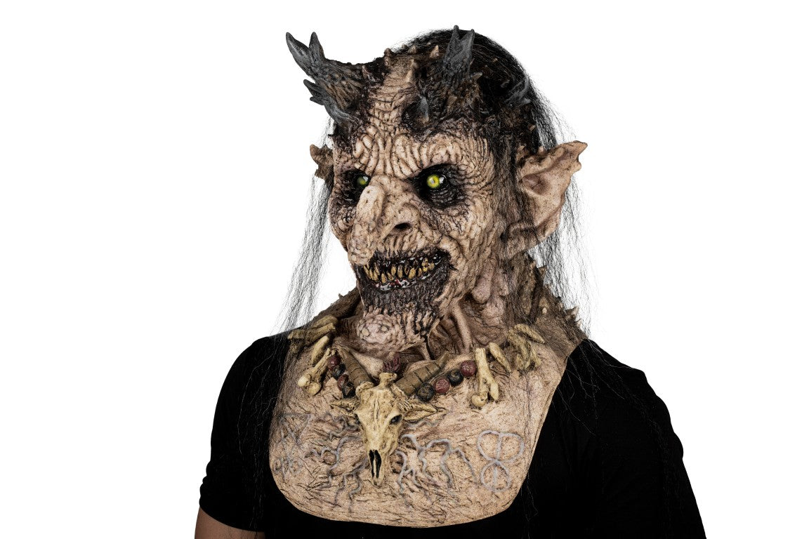 Máscara Sacerdotisa de Infierno Carne Ghoulish - Disfraz de Látex, Kanekalon para Halloween y Día de Muertos