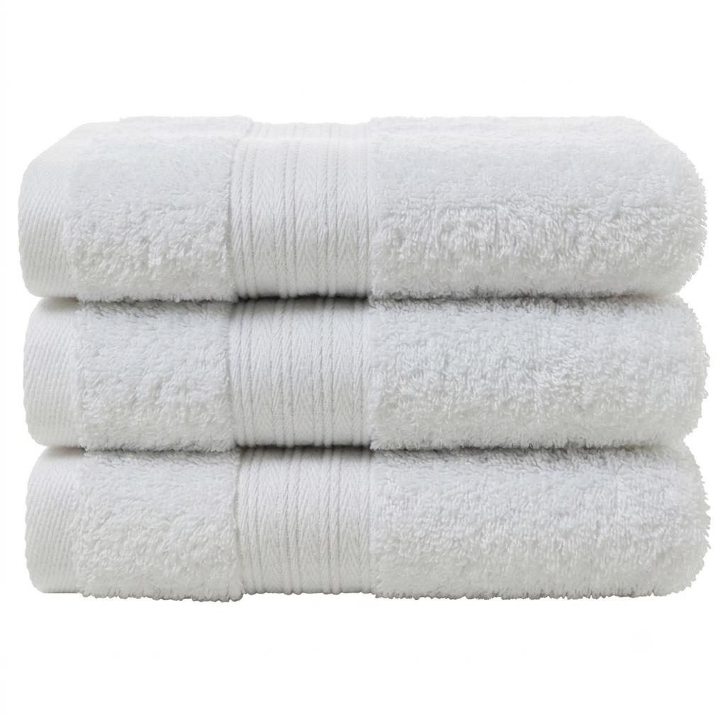 SET 3 Toallas Blancas de 76X40 cm - Ideales para Spa, Salon de belleza, Hotel, Gym, Hogar