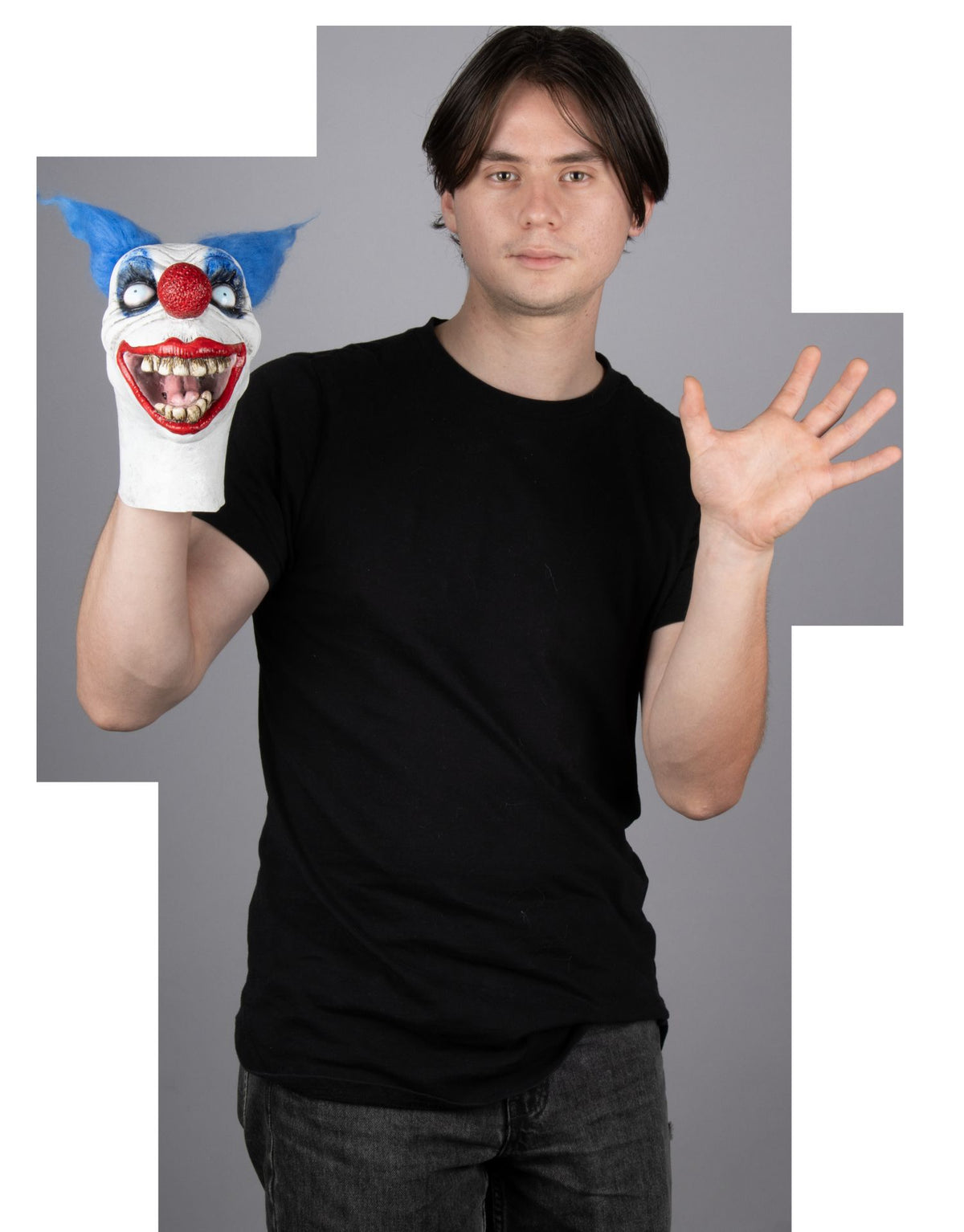Accesorio "Wacky Clown Puppet" Caretas Rev - Ideal para Disfraz, Halloween y Día de Muertos