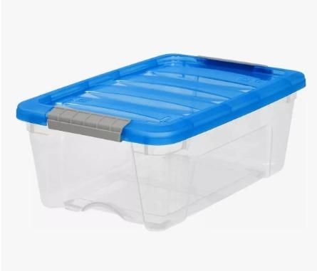 Kit Dúo Visión Total 2 Cajas 12.2L Transparentes con Broches de Seguridad Firmes para Hogar Organizado y Paz Mental