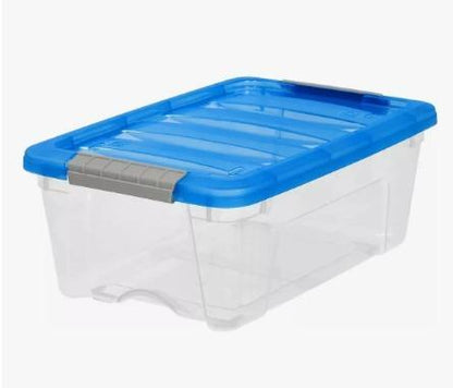 Kit Dúo Visión Total 2 Cajas 12.2L Transparentes con Broches de Seguridad Firmes para Hogar Organizado y Paz Mental