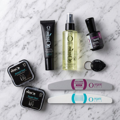 Kit Profesional Press On System Organic Nails – Sistema Completo Soft Gel (Incluye Tips, Gel Adhesivo 15g y Mini Lámpara)