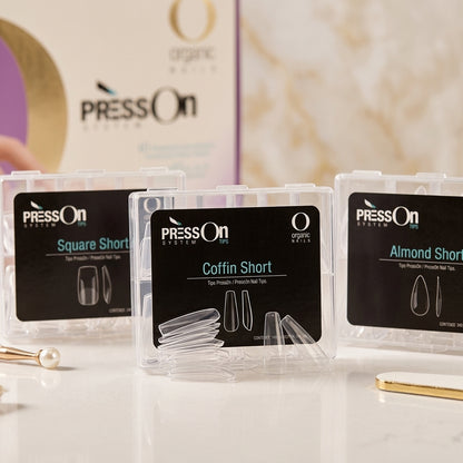 Kit Profesional Press On System Organic Nails – Sistema Completo Soft Gel (Incluye Tips, Gel Adhesivo 15g y Mini Lámpara)