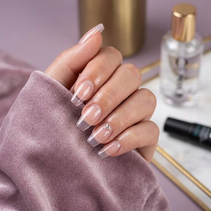 Kit Profesional Press On System Organic Nails – Sistema Completo Soft Gel (Incluye Tips, Gel Adhesivo 15g y Mini Lámpara)