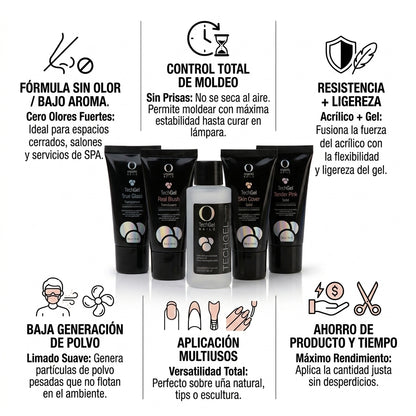 Kit TechGel Organic Nails Gel Polimerizado Acrigel 11 Pzs