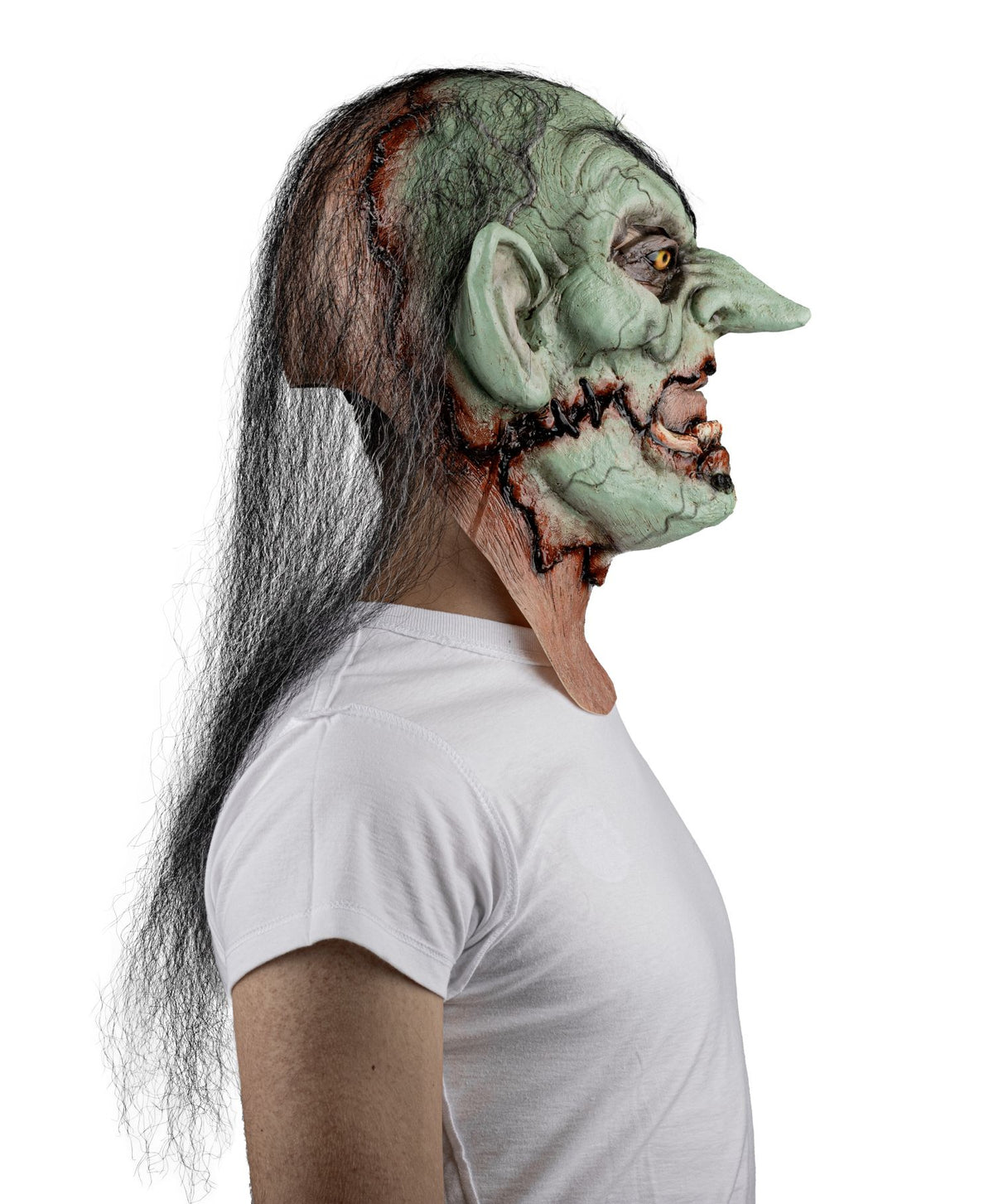 Máscara Agrietado Bruja Ghoulish - Disfraz de Látex, Kanekalon para Halloween y Día de Muertos