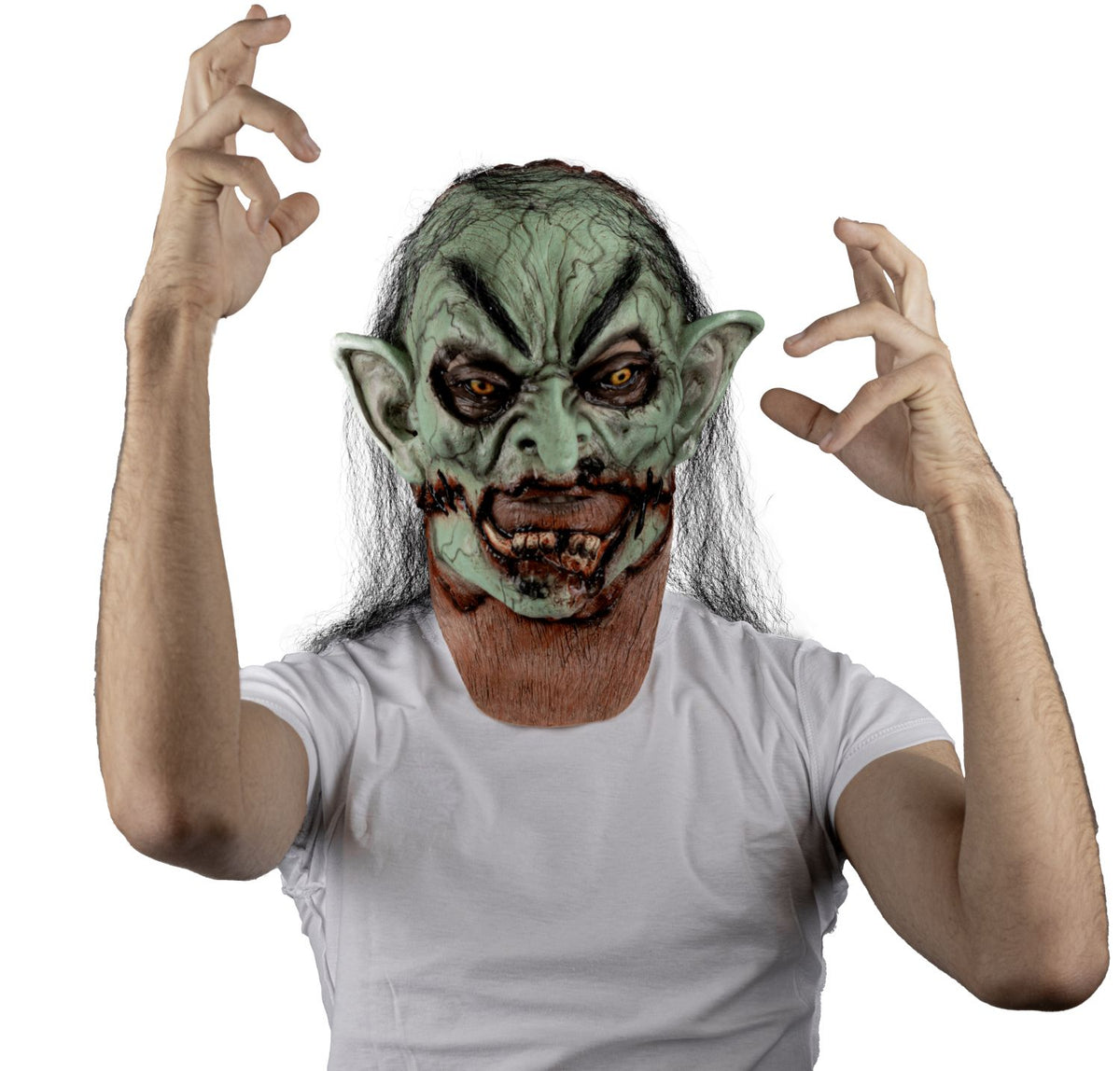 Máscara Agrietado Bruja Ghoulish - Disfraz de Látex, Kanekalon para Halloween y Día de Muertos