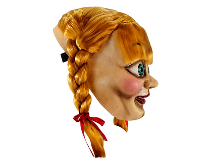 Máscara Annabelle Deluxe Máscara Pege - Disfraz de Látex, Multifilamento lacio, Listón para Halloween y Día de Muertos