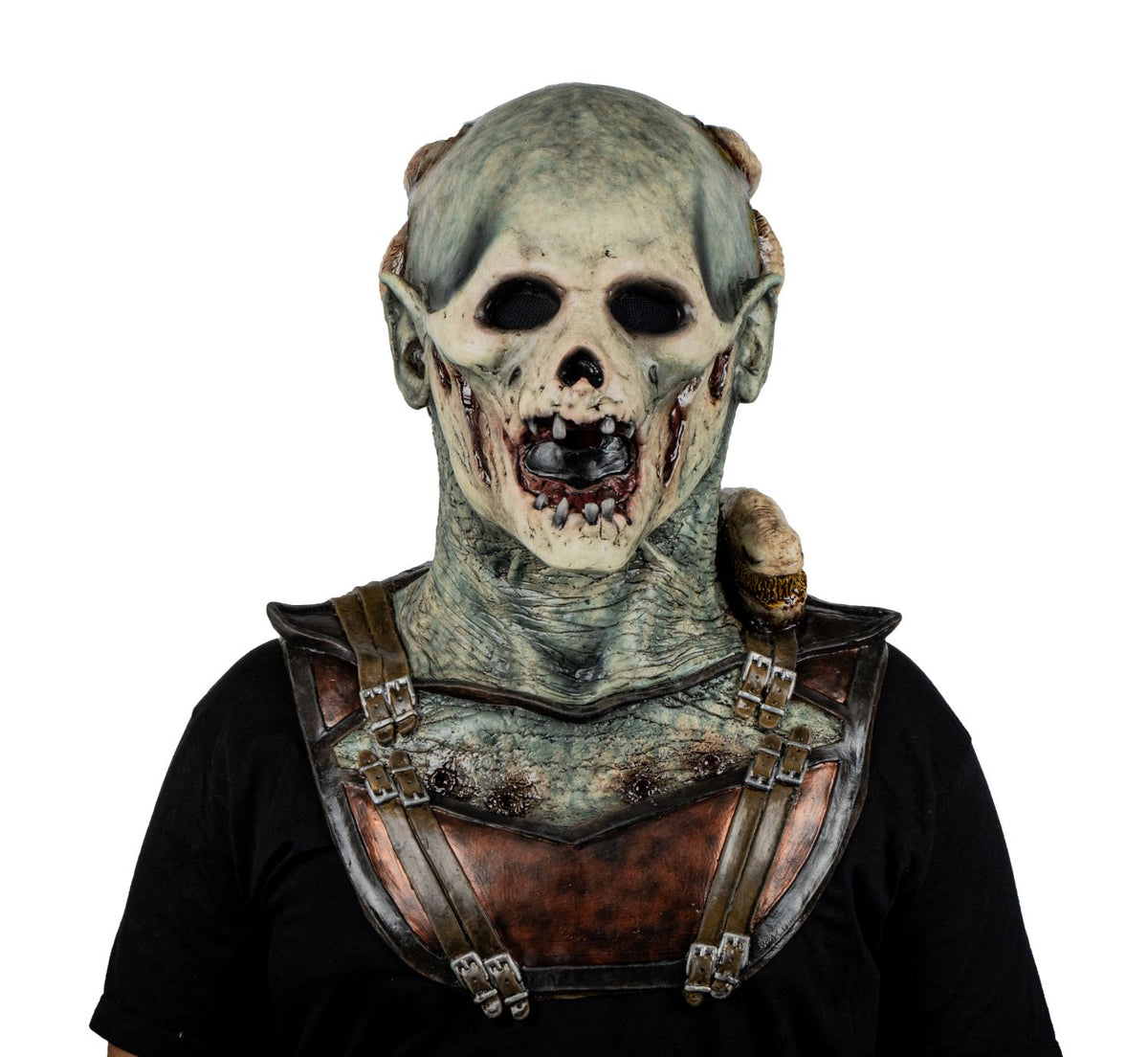 Máscara Antiguo Guerrero Ghoulish - Disfraz de Látex para Halloween y Día de Muertos