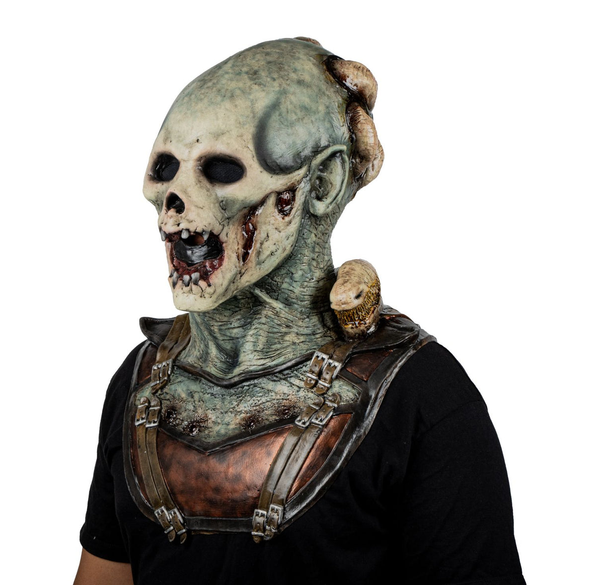 Máscara Antiguo Guerrero Ghoulish - Disfraz de Látex para Halloween y Día de Muertos