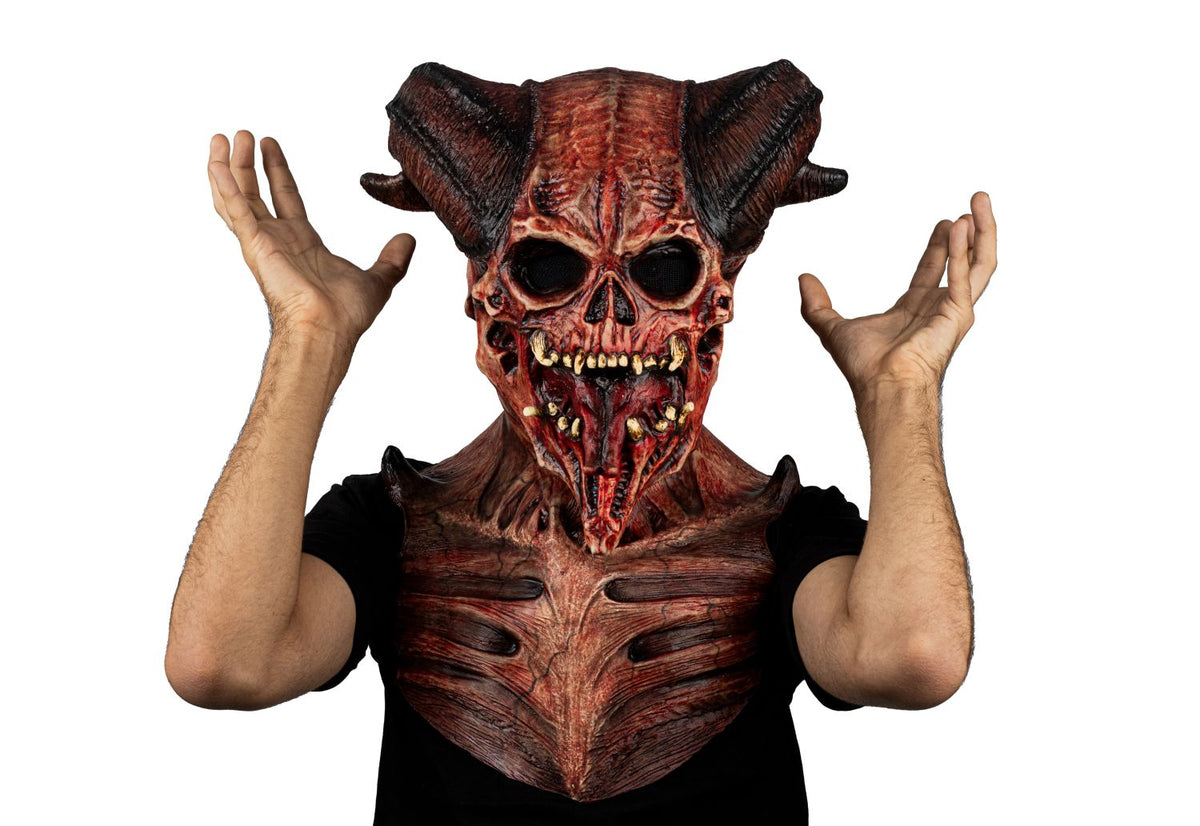 Máscara Astaroth Devil's Ghoulish - Disfraz de Látex para Halloween y Día de Muertos