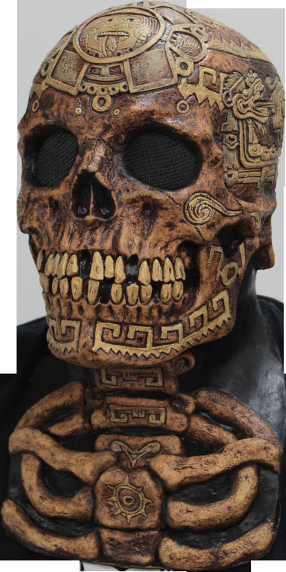 Máscara Azteca Calavera Ghoulish - Disfraz de Látex para Halloween y Día de Muertos
