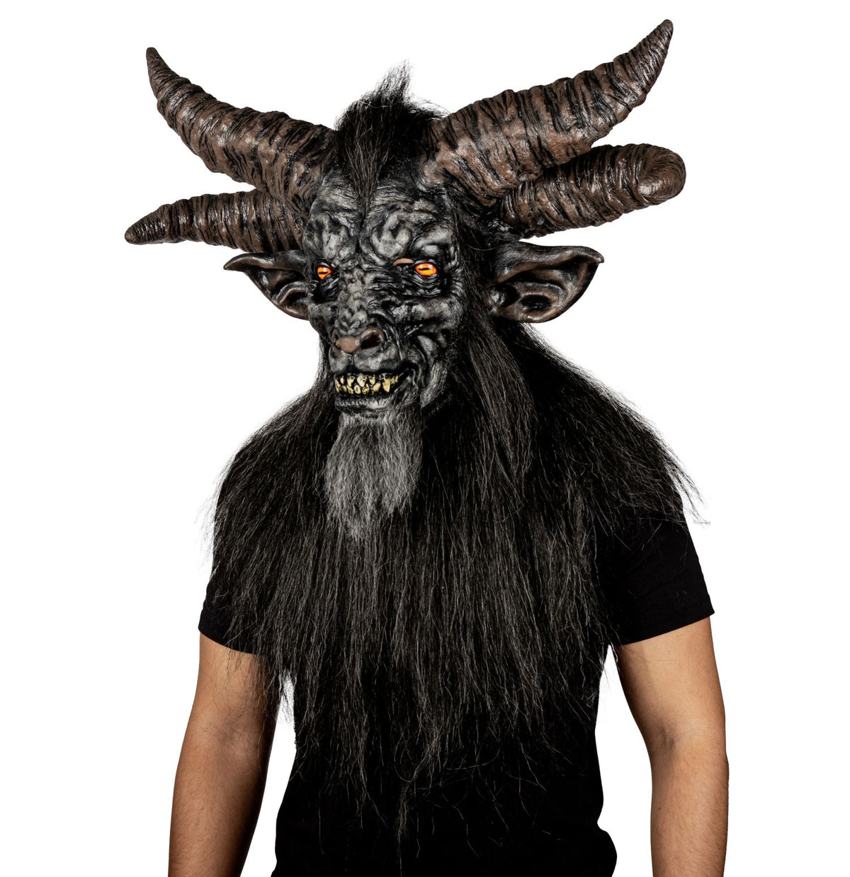 Máscara Baphomet Dios Ghoulish - Disfraz de Látex, Kanekalon para Halloween y Día de Muertos