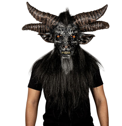 Máscara Baphomet Dios Ghoulish - Disfraz de Látex, Kanekalon para Halloween y Día de Muertos