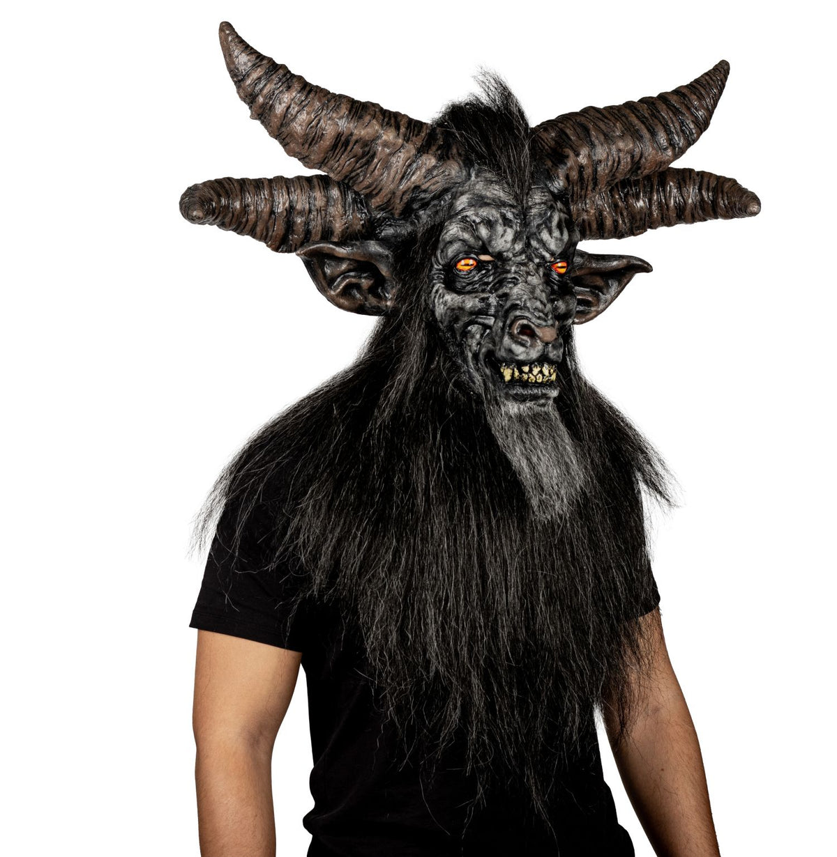 Máscara Baphomet Dios Ghoulish - Disfraz de Látex, Kanekalon para Halloween y Día de Muertos