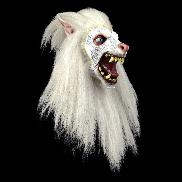Máscara Blanco Luna Ghoulish - Disfraz de Látex, Kanekalon para Halloween y Día de Muertos