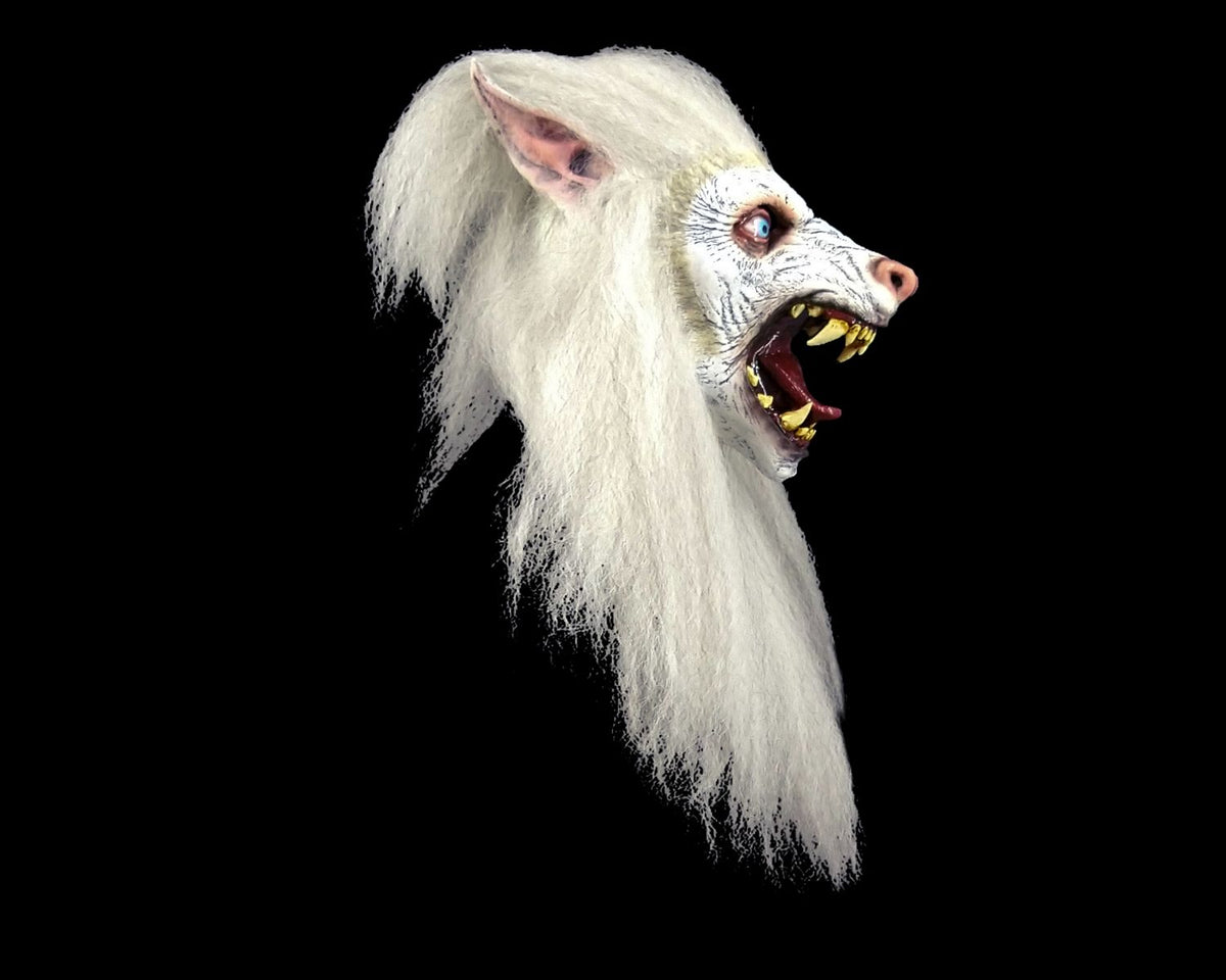 Máscara Blanco Luna Ghoulish - Disfraz de Látex, Kanekalon para Halloween y Día de Muertos