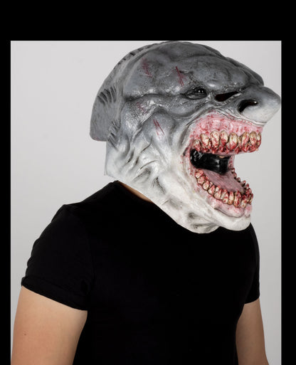 Máscara Blanco Tiburón Ghoulish - Disfraz de Látex para Halloween y Día de Muertos
