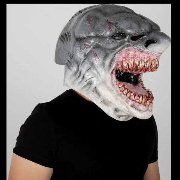 Máscara Blanco Tiburón Ghoulish - Disfraz de Látex para Halloween y Día de Muertos