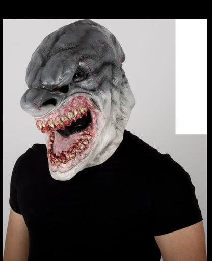 Máscara Blanco Tiburón Ghoulish - Disfraz de Látex para Halloween y Día de Muertos
