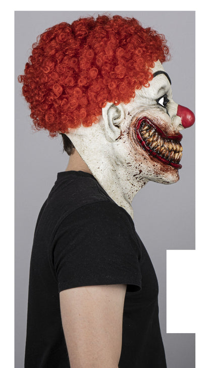 Máscara Burger's Clonw Ghoulish - Disfraz de Látex, Multifilamento rizo para Halloween y Día de Muertos