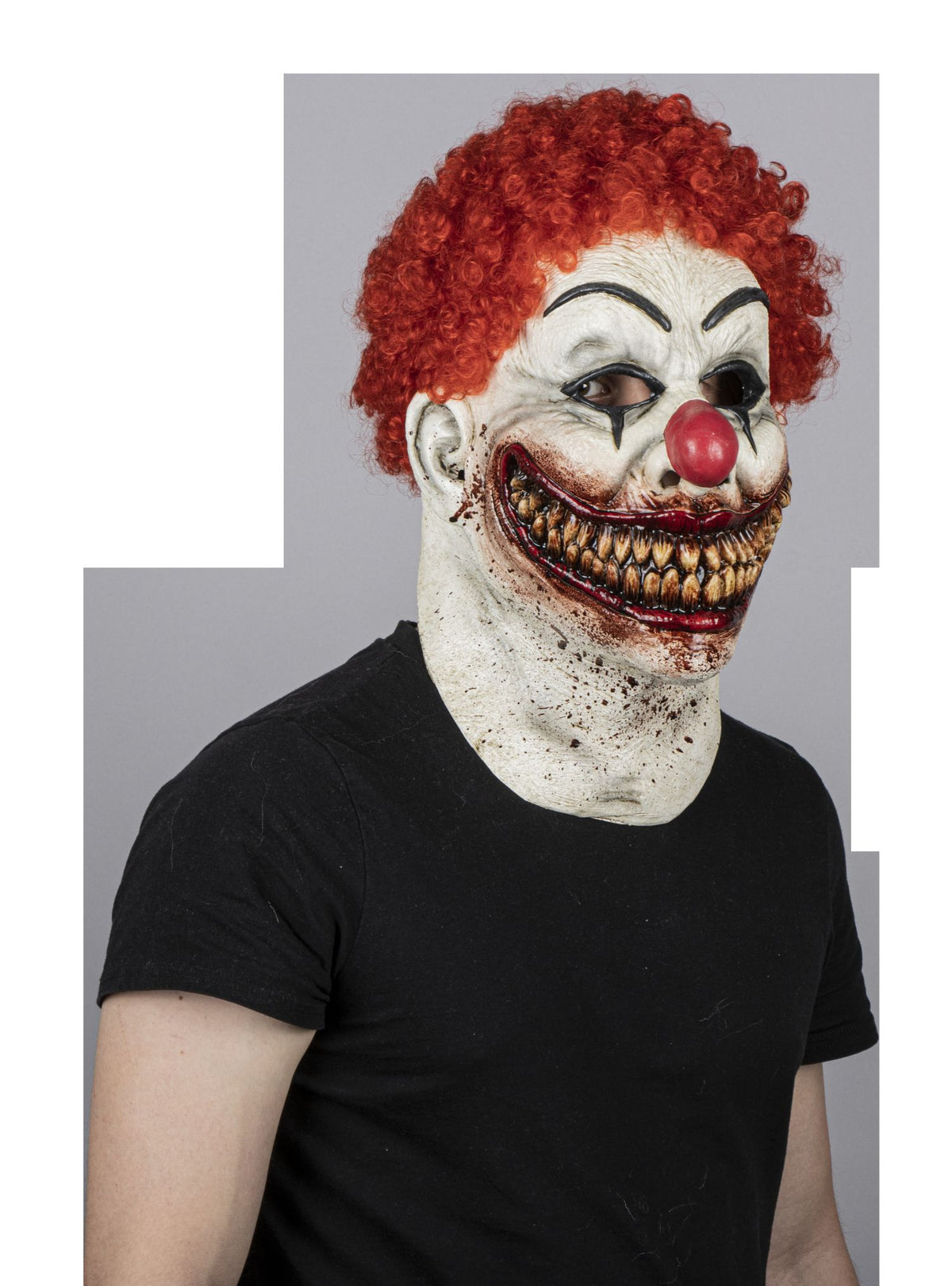 Máscara Burger's Clonw Ghoulish - Disfraz de Látex, Multifilamento rizo para Halloween y Día de Muertos