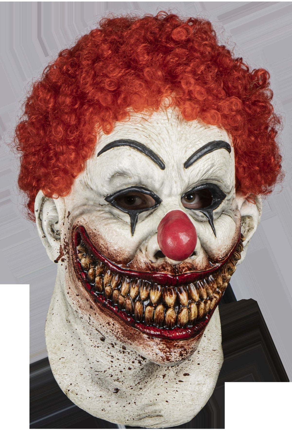 Máscara Burger's Clonw Ghoulish - Disfraz de Látex, Multifilamento rizo para Halloween y Día de Muertos