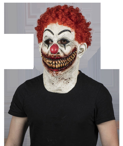 Máscara Burger's Clonw Ghoulish - Disfraz de Látex, Multifilamento rizo para Halloween y Día de Muertos