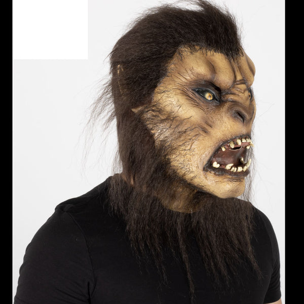 Máscara Café Wolfman Ghoulish - Disfraz de Látex, Kanekalon para Halloween y Día de Muertos
