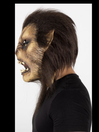 Máscara Café Wolfman Ghoulish - Disfraz de Látex, Kanekalon para Halloween y Día de Muertos