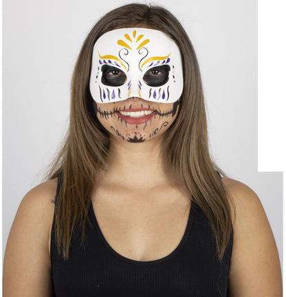 Máscara Catrina Cuitle Pege - Disfraz de Látex, 100% Poliéster para Halloween y Día de Muertos