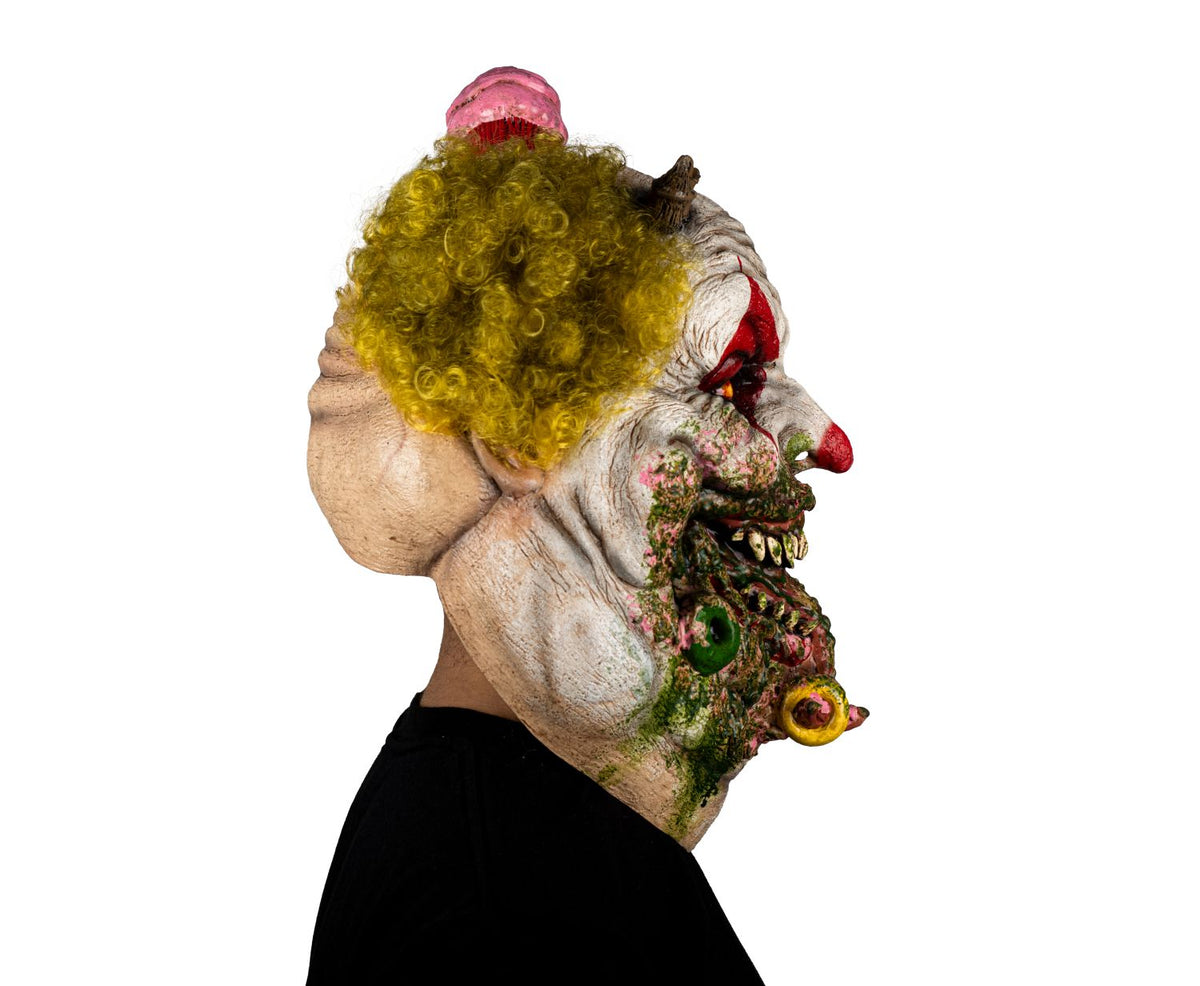 Máscara Charles Demonio de Gluttony Ghoulish - Disfraz de Látex, Multifilamento rizo para Halloween y Día de Muertos