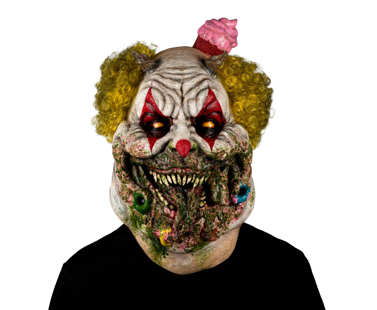Máscara Charles Demonio de Gluttony Ghoulish - Disfraz de Látex, Multifilamento rizo para Halloween y Día de Muertos
