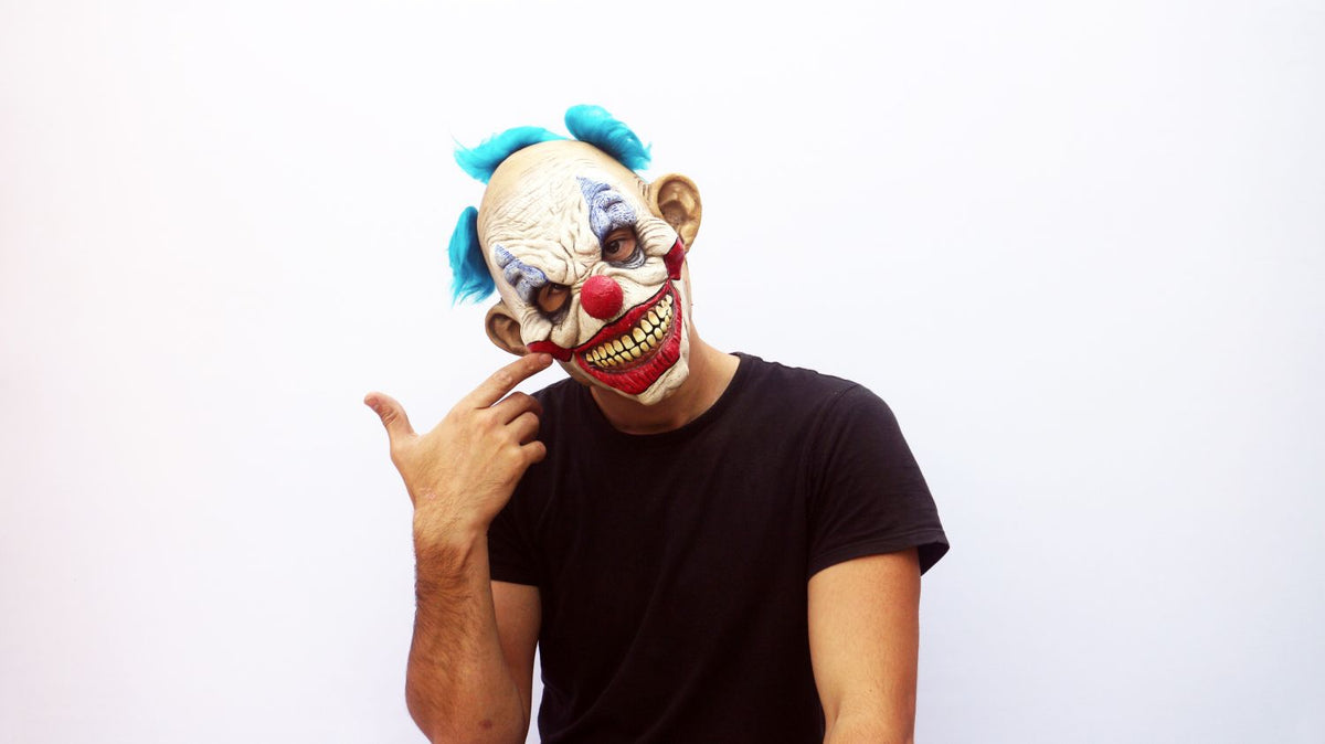 Máscara Dammy Payaso Jr. Ghoulish - Disfraz de Látex, Peluche para Halloween y Día de Muertos