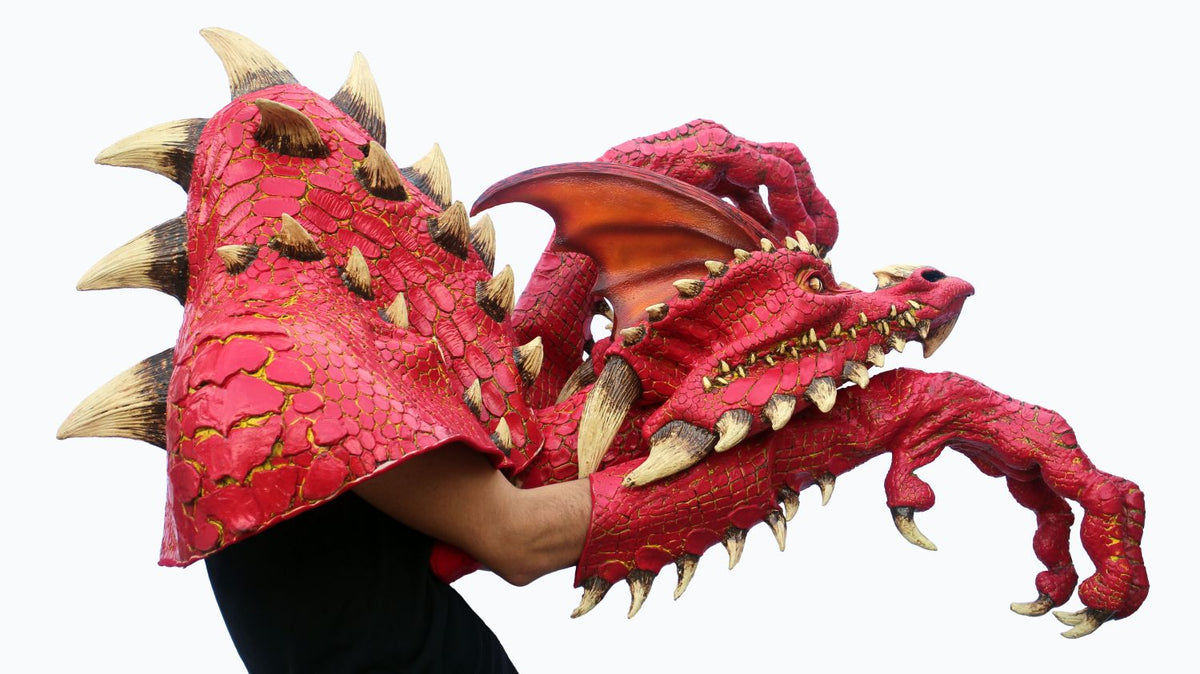 Máscara Ember Rojo Dragón Ghoulish - Disfraz de Látex para Halloween y Día de Muertos