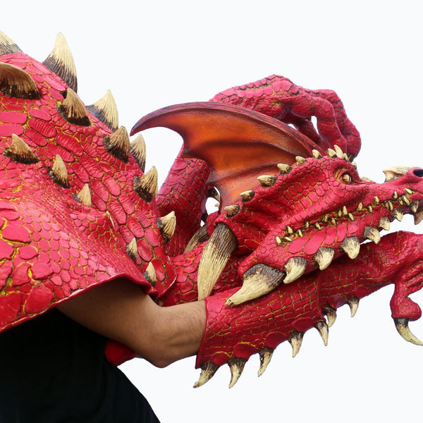 Máscara Ember Rojo Dragón Ghoulish - Disfraz de Látex para Halloween y Día de Muertos
