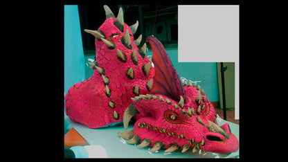 Máscara Ember Rojo Dragón Ghoulish - Disfraz de Látex para Halloween y Día de Muertos