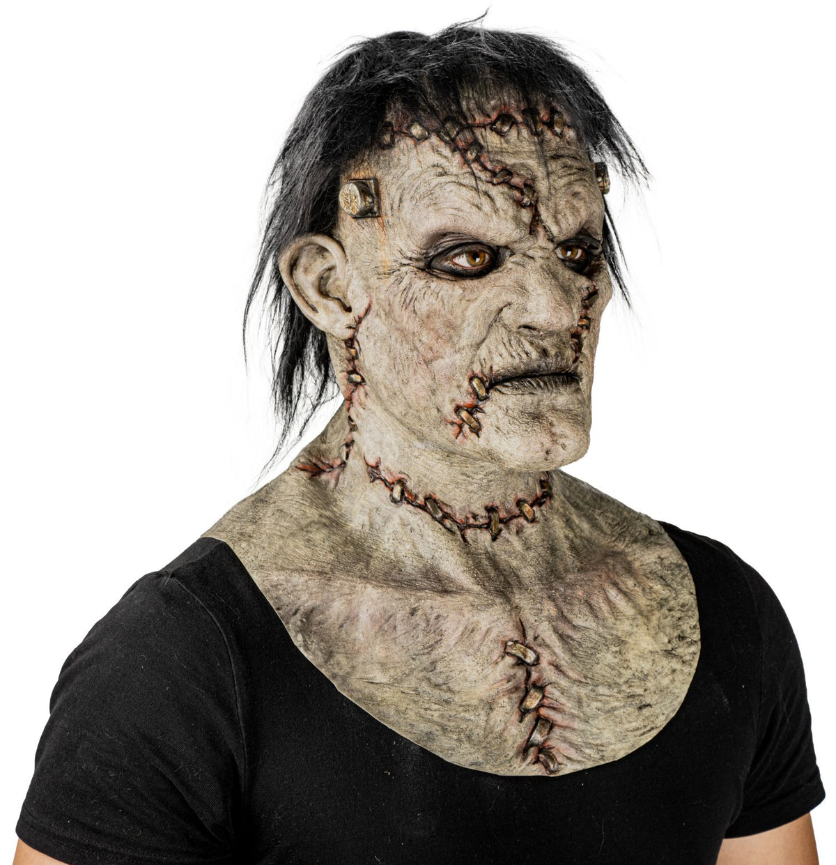 Máscara Frankenstein Gris Ghoulish - Disfraz de Látex, Pelox para Halloween y Día de Muertos