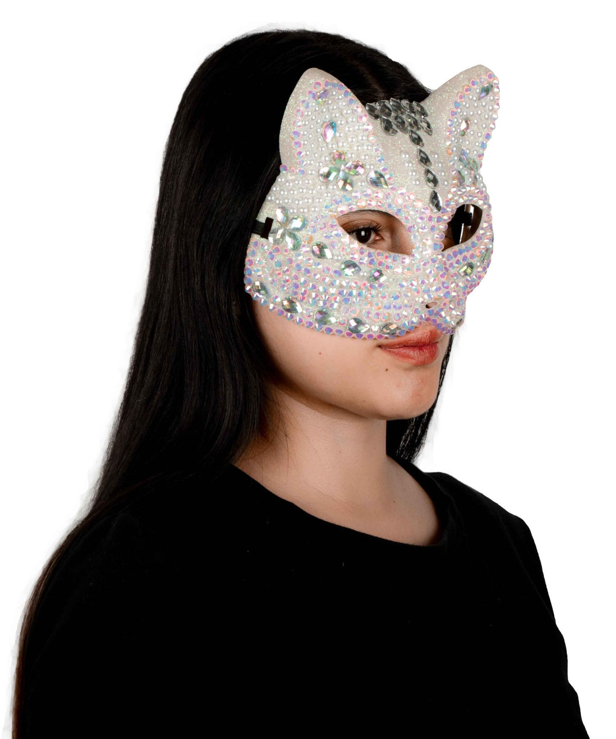 Máscara Gatito Brillante Pege - Disfraz de Plástico para Halloween y Día de Muertos