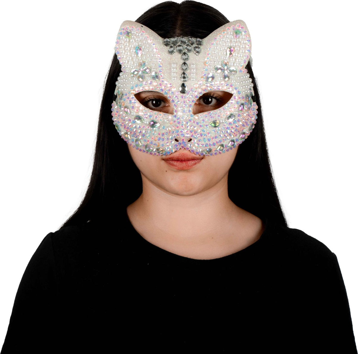 Máscara Gatito Brillante Pege - Disfraz de Plástico para Halloween y Día de Muertos