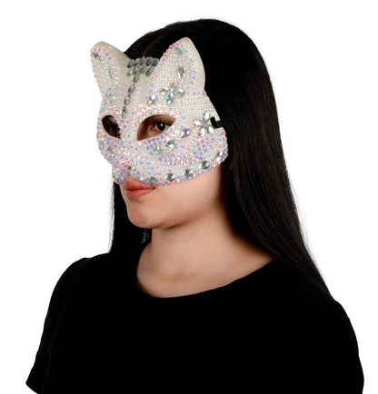 Máscara Gatito Brillante Pege - Disfraz de Plástico para Halloween y Día de Muertos