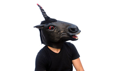 Máscara Gothic Unicornio Ghoulish - Disfraz de Látex, Peluche para Halloween y Día de Muertos