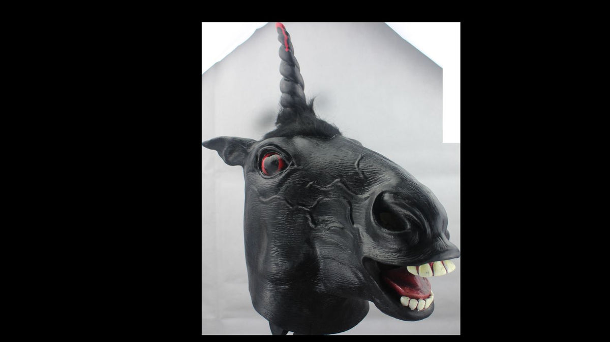 Máscara Gothic Unicornio Ghoulish - Disfraz de Látex, Peluche para Halloween y Día de Muertos
