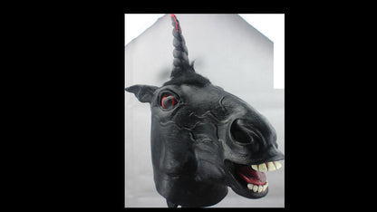 Máscara Gothic Unicornio Ghoulish - Disfraz de Látex, Peluche para Halloween y Día de Muertos