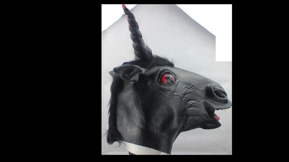 Máscara Gothic Unicornio Ghoulish - Disfraz de Látex, Peluche para Halloween y Día de Muertos