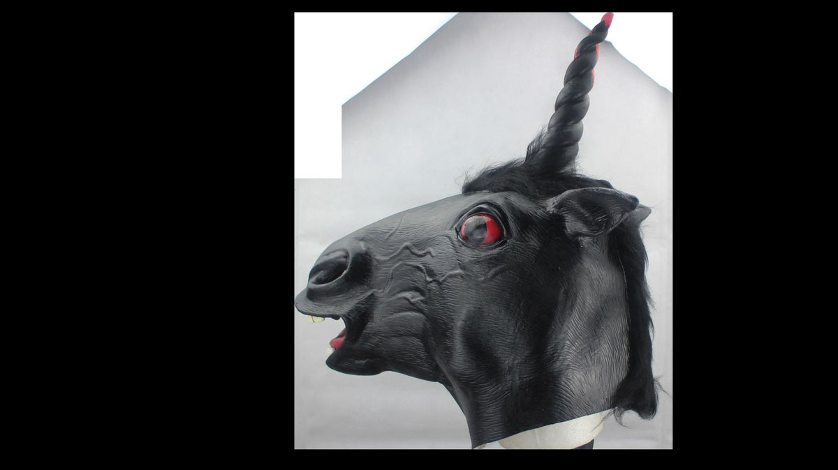 Máscara Gothic Unicornio Ghoulish - Disfraz de Látex, Peluche para Halloween y Día de Muertos