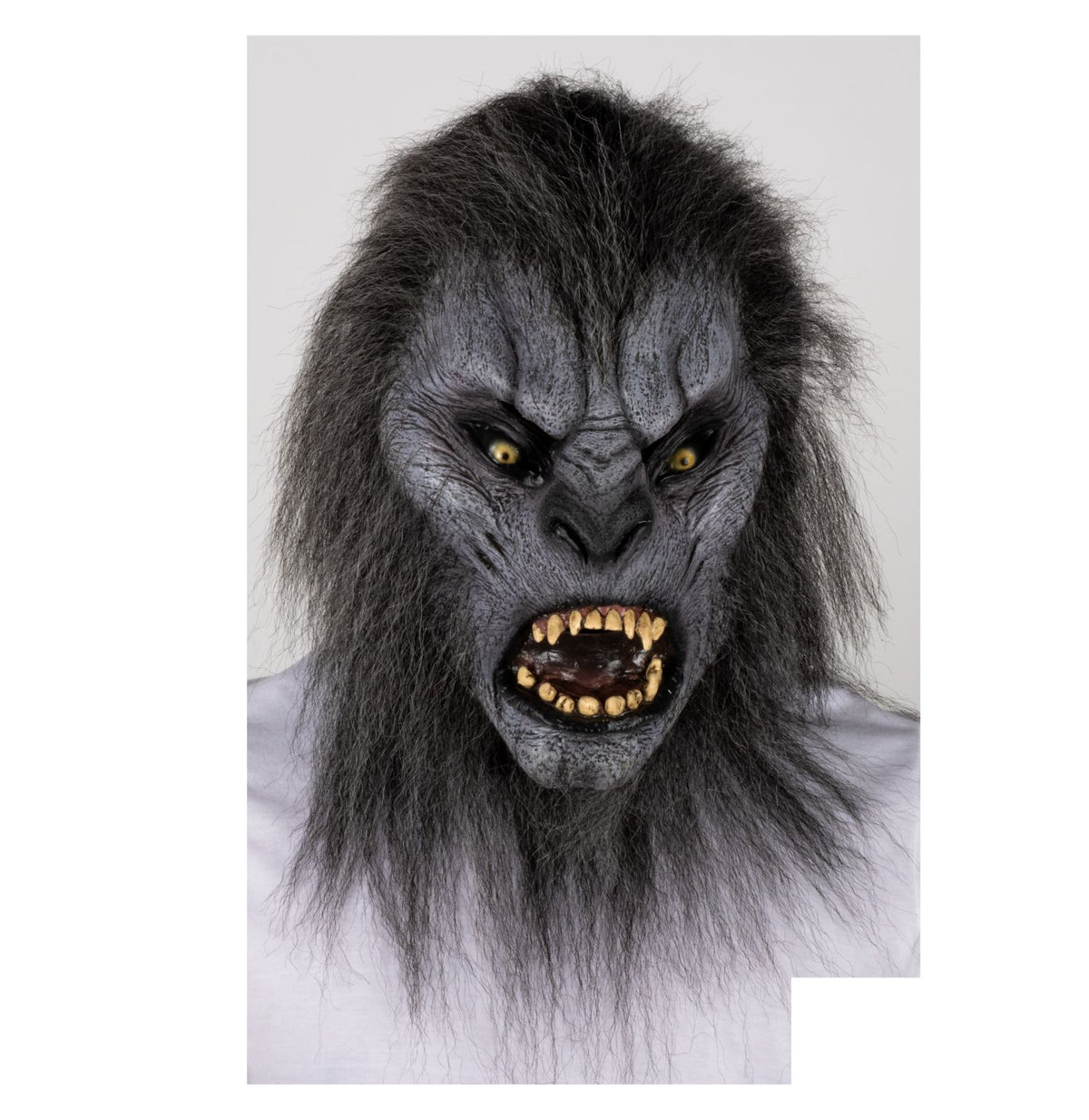 Máscara Gris Wolfman Ghoulish - Disfraz de Látex, Kanekalon para Halloween y Día de Muertos
